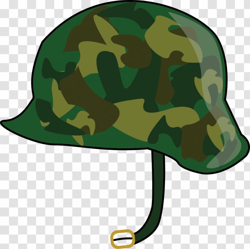 Combat Helmet Army Soldier Clip Art - Camouflage - Person With Helmut Transparent PNG