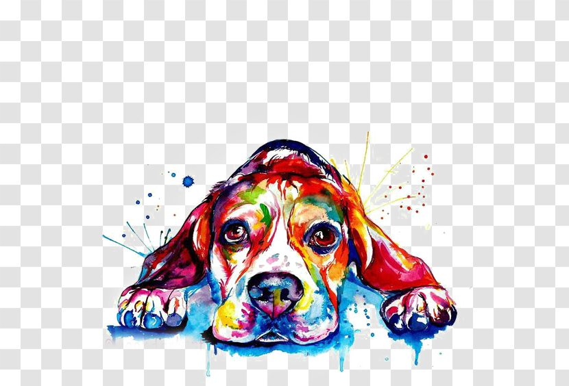 Beagle French Bulldog Golden Retriever Printing - Painting - Watercolor Puppy Transparent PNG