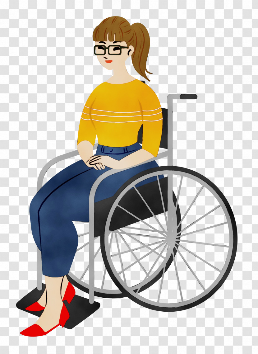 Wheelchair Chair Sitting Cartoon Transparent PNG
