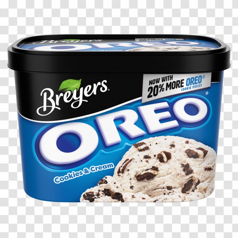 Breyers Ice Cream Butter Pecan Flavor - Oreo - Cookies Transparent PNG