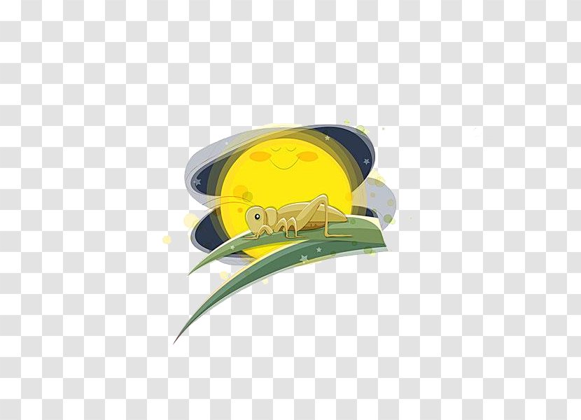 Drawing Plant - Yellow - Cartoon Grasshopper And Transparent PNG
