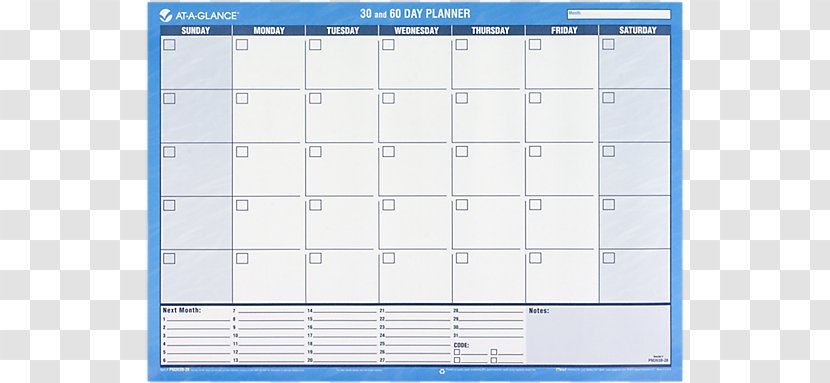 Standard Paper Size Personal Organizer Calendar Font - Inch Transparent PNG