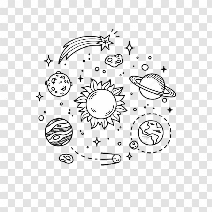 Drawing Doodle Space - Black And White - BlackAndWhite Transparent PNG