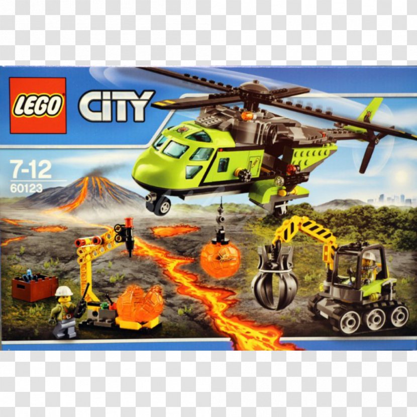 Lego City LEGO 60123 Volcano Supply Helicopter Toy Transparent PNG