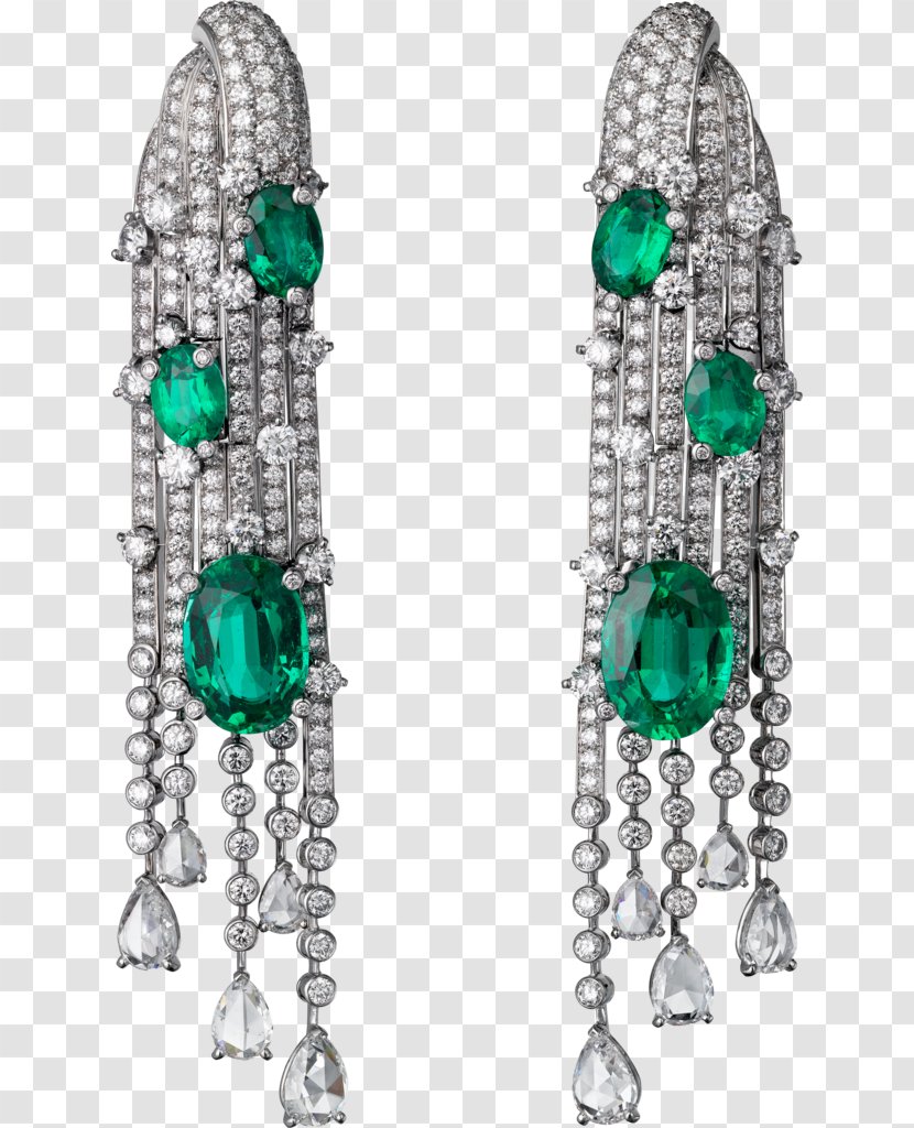 Earring Jewellery Emerald Cartier Diamond Transparent PNG