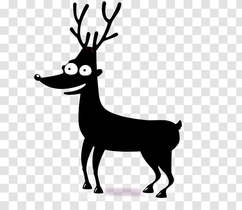 Reindeer - Blackandwhite - Line Art Transparent PNG