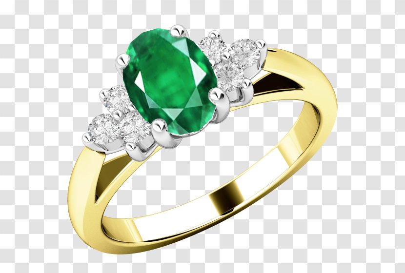 Diamond Cut Engagement Ring Emerald - Wedding - Settings Transparent PNG