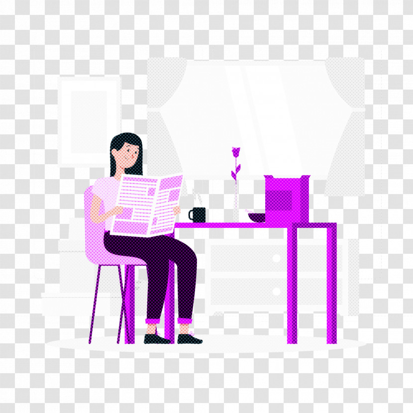 Sitting Chair Table Computer Glass Transparent PNG