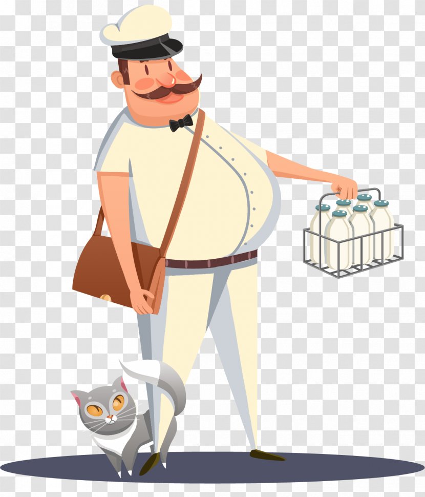 Cat Cartoon Illustration - Milk Early In The Morning Transparent PNG