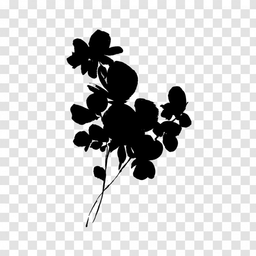 Font Silhouette Leaf Flowering Plant Branching - Black M - Plants Transparent PNG