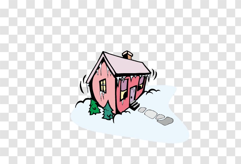 Animation Clip Art - House - Red After Heavy Snow Transparent PNG