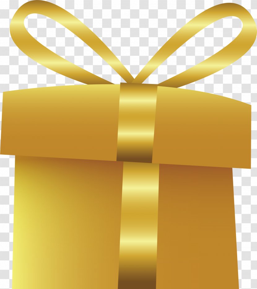 Paper Gift Download - Golden Box Transparent PNG