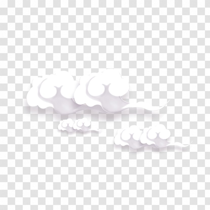 White Pattern - Monochrome Photography - Cartoon Realistic Clouds Transparent PNG
