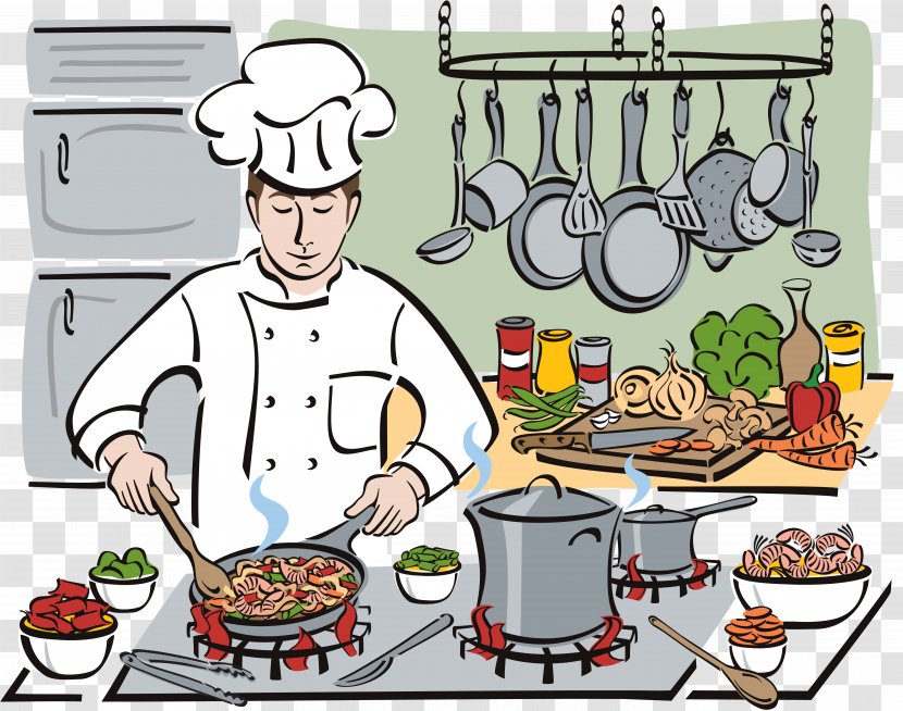 Chef Cooking Cartoon Clip Art - S Uniform - Pan Transparent PNG