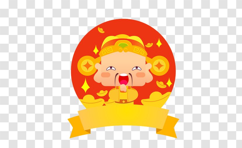 Red Envelope Caishen Chinese New Year Flat Design Designer - Cartoon - Fortuna Decoration Avatar Creative Buckle Free Transparent PNG