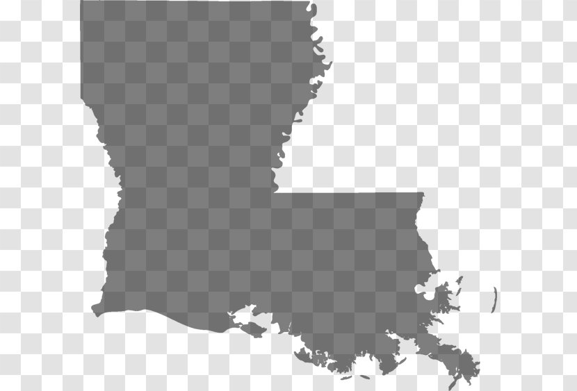 Louisiana Vector Map - Monochrome Photography - Silhouette Transparent PNG