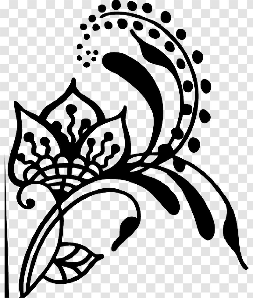 Clip Art Mehndi Henna Image Drawing - Tattoo - Flower And Vines Transparent PNG