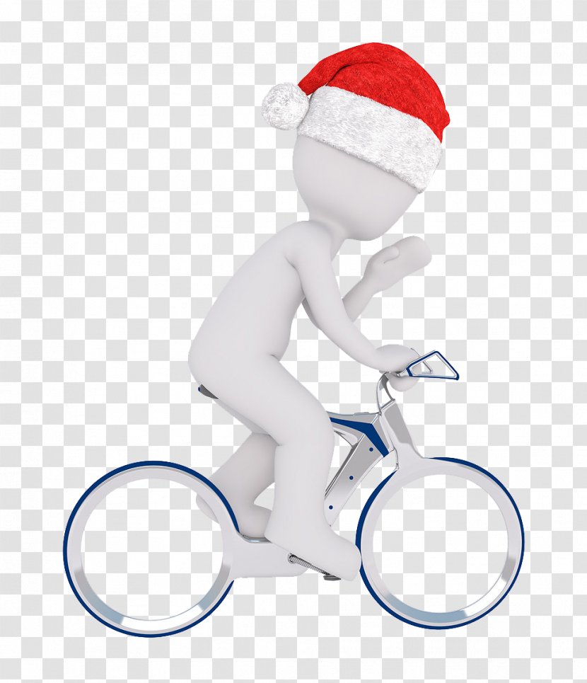 Santa Claus Stock Photography Three-dimensional Space Bicycle Illustration - Helmets - Biker Christmas Hats Villain Transparent PNG