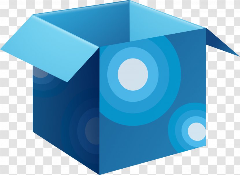 Hand Painted Blue Box Circle - Flat Design Transparent PNG