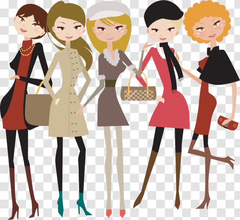 Drawing Fashion Illustration Image Stock Photography - Lady Friends Transparent PNG