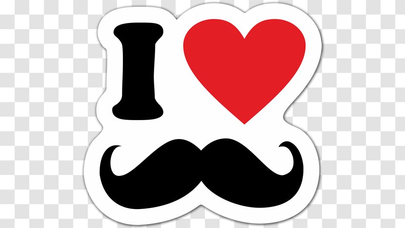 Moustache Sticker Barber Hipster Fashion - Heart Transparent PNG