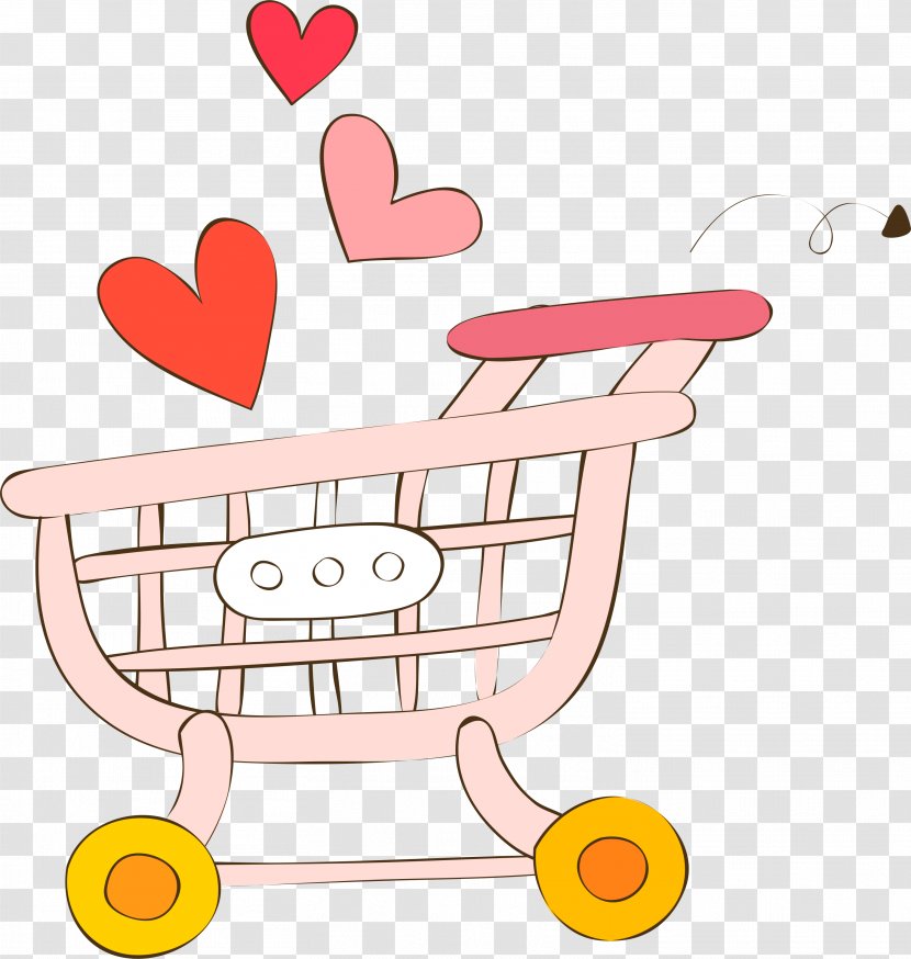 Download Clip Art - Heart - Shopping Cart Pattern Transparent PNG