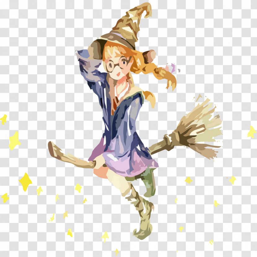 Witchs Broom Boszorkxe1ny - Fictional Character - Witch With Transparent PNG