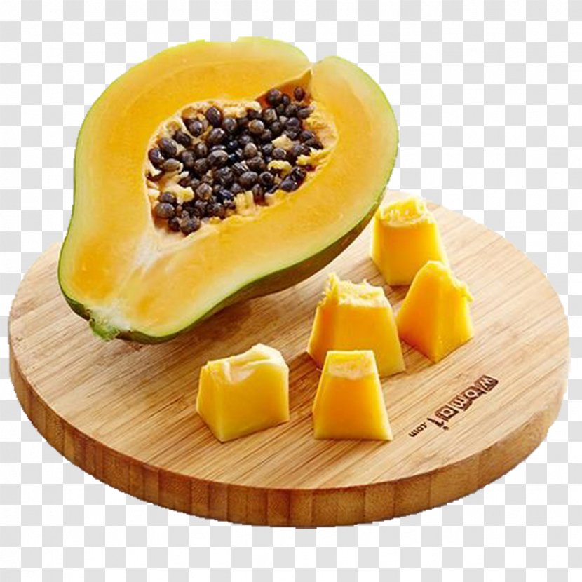 Papaya Juice Fruit Food - Picture Material On The Chopping Block Transparent PNG