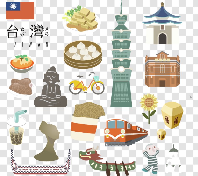 Taiwan Architecture Illustration - Art - Taiwan's Famous Floating Building Material Culinary Tourism Transparent PNG