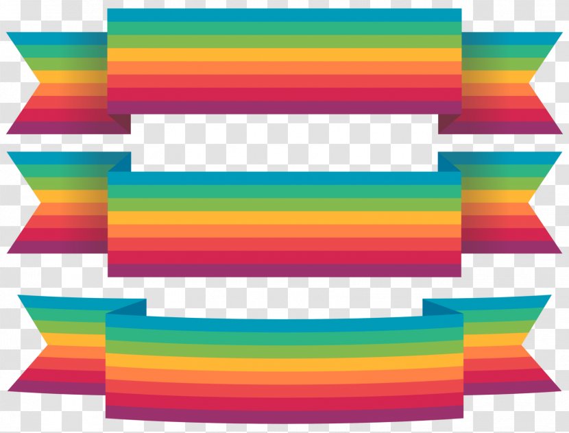 Ribbon Banner Clip Art - Raimbow Transparent PNG