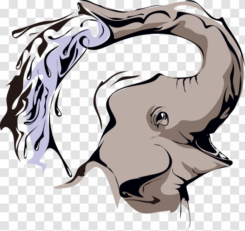 Elephant Cartoon Clip Art - Dog Like Mammal - Vector Creative Transparent PNG