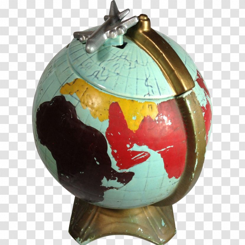 McCoy Pottery Globe Airplane Sphere Transparent PNG
