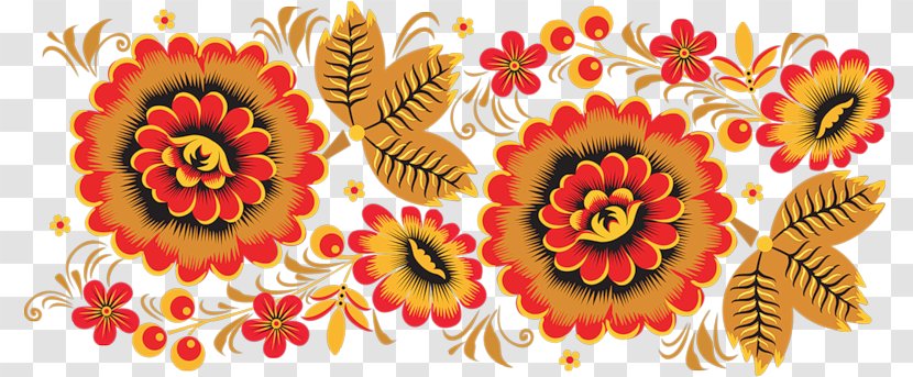 Khokhloma Художественная роспись Gorodets Painting Ornament Русские народные промыслы - Flowering Plant Transparent PNG