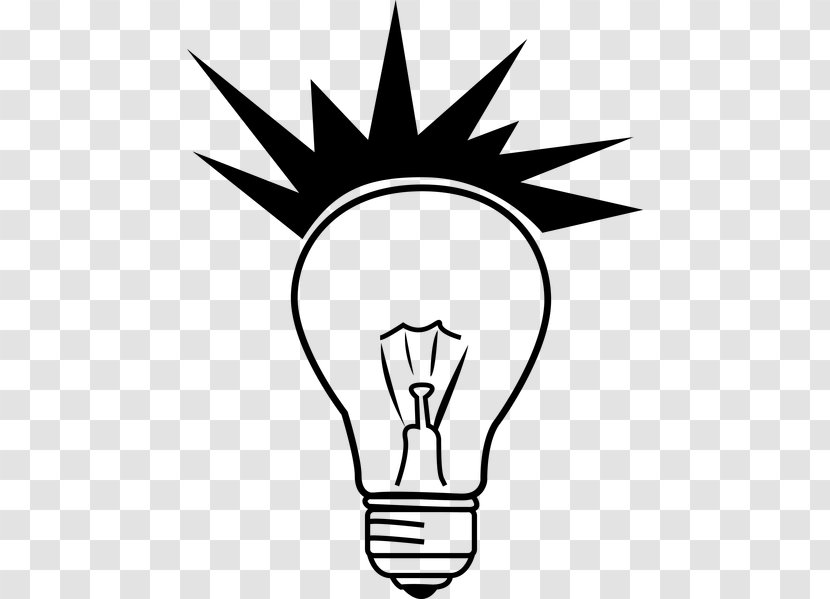 Clip Art Incandescent Light Bulb Line Drawing - Cartoon Transparent PNG