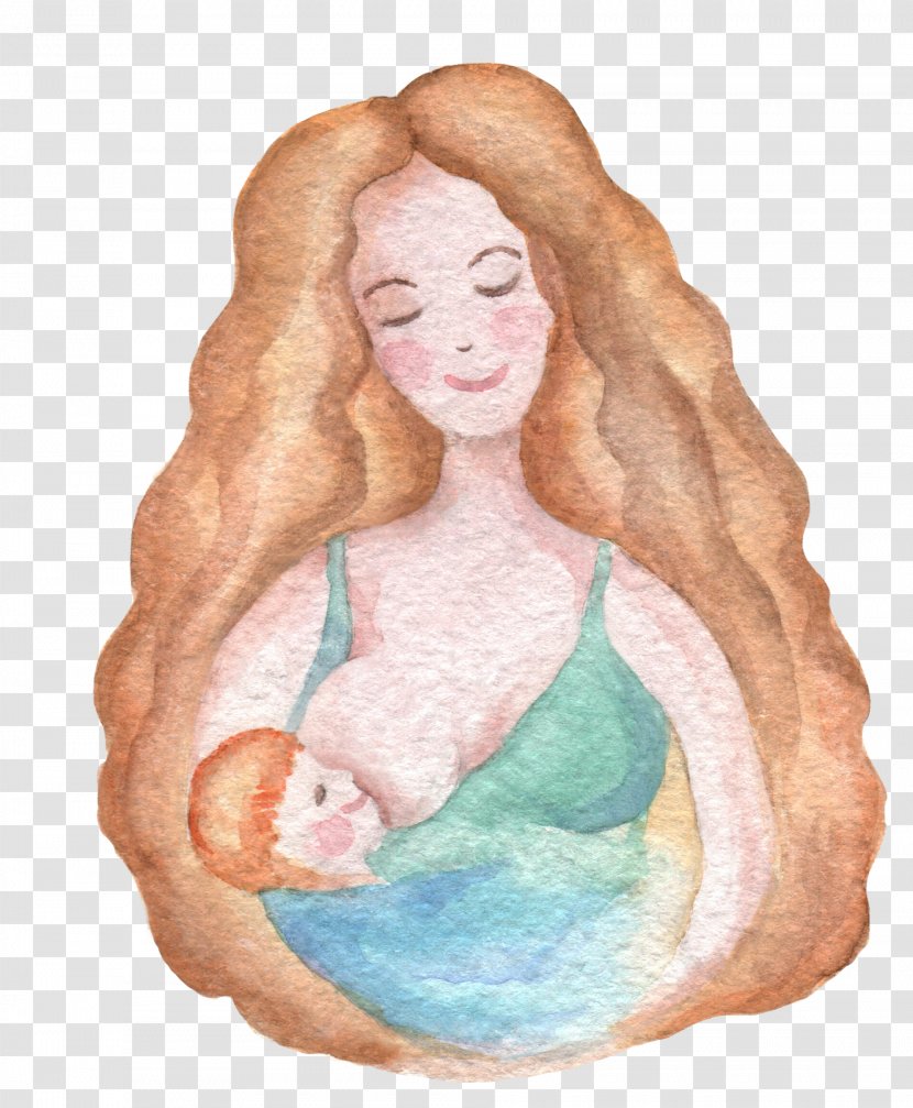 Watercolor Painting Book Mother Drawing - Art - Long Feeding Baby Transparent PNG