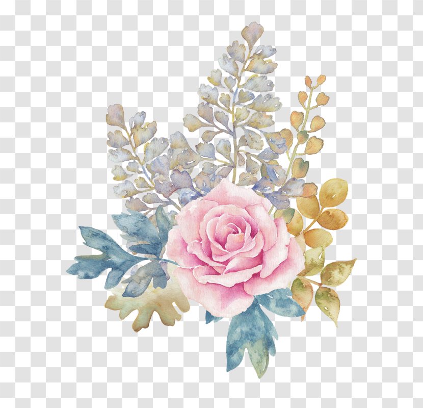 Pink Flowers - Flower Bouquet - Watercolor Transparent PNG