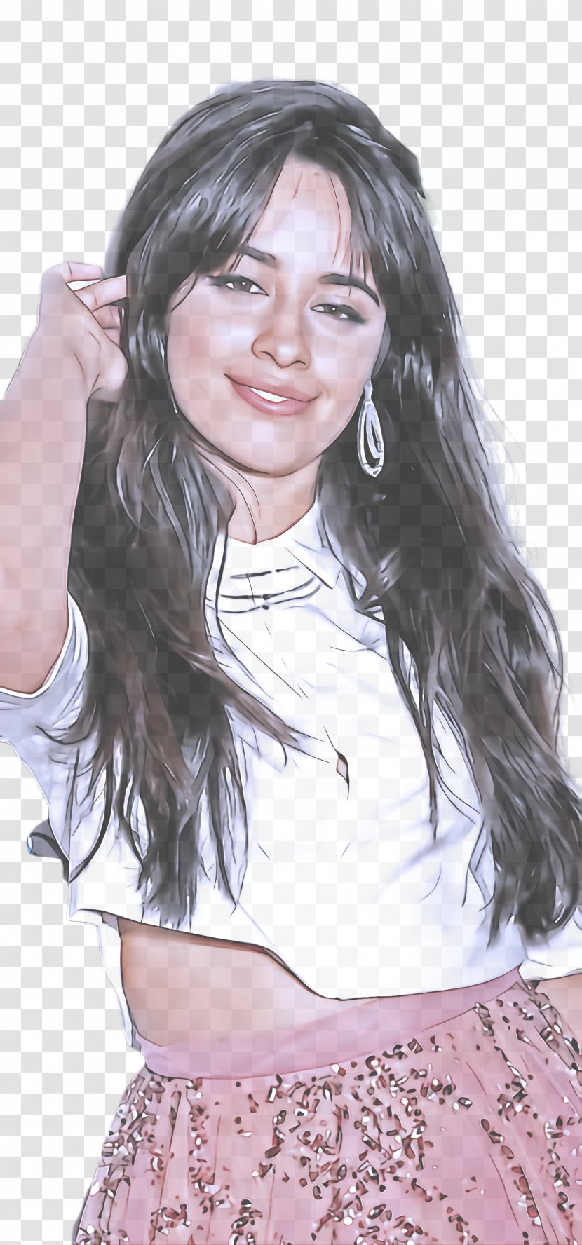 Hair Hairstyle Black Long Chin - Layered - Step Cutting Lady Transparent PNG