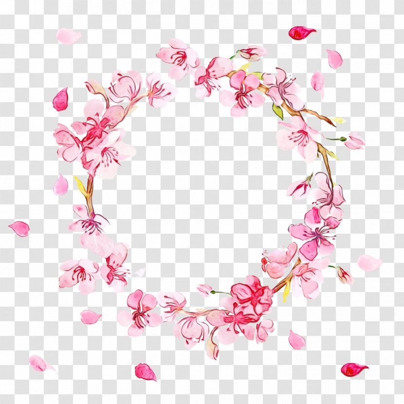 Heart Pink Spring Font - Watercolor - Blossom Petal Transparent PNG