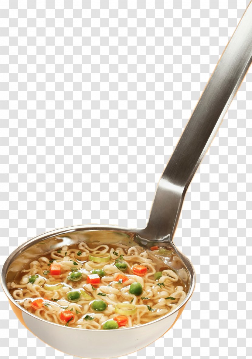 Chicken Soup Vegetarian Cuisine Minestrone Pasta - Onion - Ladle Transparent PNG