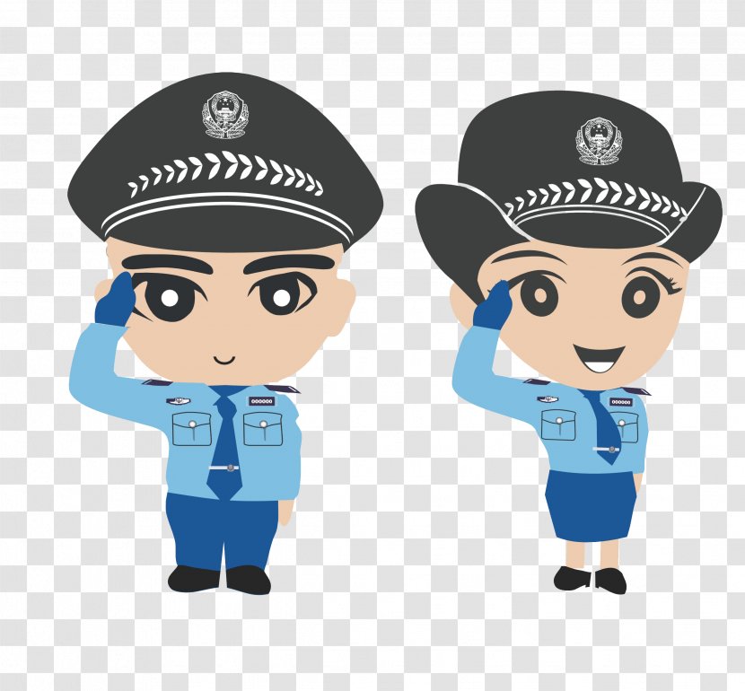 Police Officer Cartoon Chinese Public Security Bureau Peoples Of The Republic China - Gray Hat Policewoman And Special Hand Painted Transparent PNG