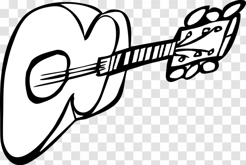 Black And White Electric Guitar Clip Art - Cartoon - Waterslide Clipart Transparent PNG