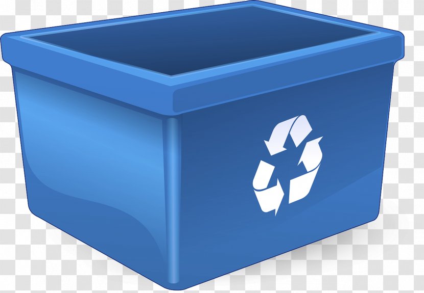Blue Recycling Bin Waste Containment Container Plastic - Household Supply Transparent PNG