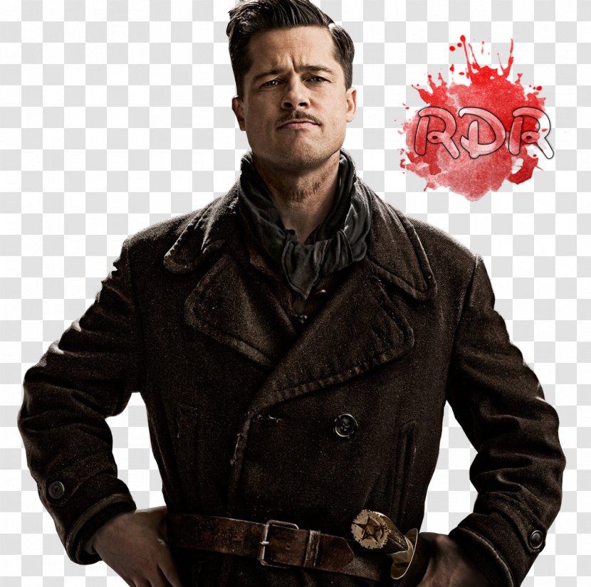 Brad Pitt Leather Jacket Inglourious Basterds David Mills - Once Upon A Time In Hollywood Transparent PNG