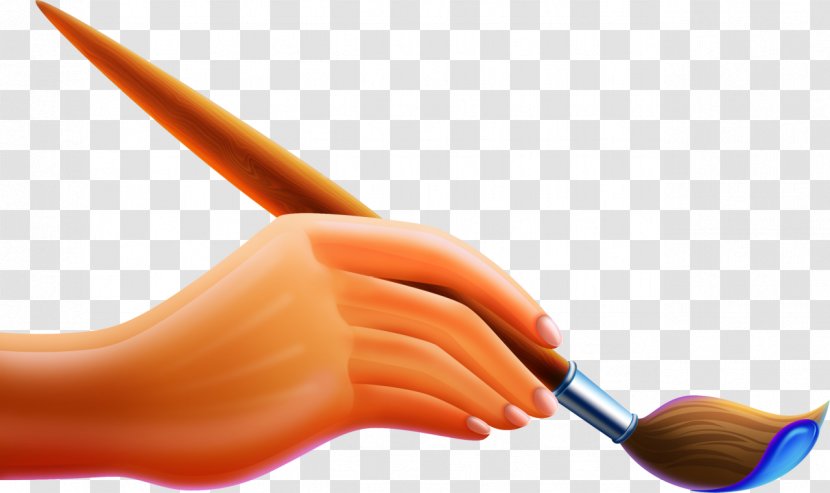 Ink Brush Paper - Thumb - Painting Transparent PNG