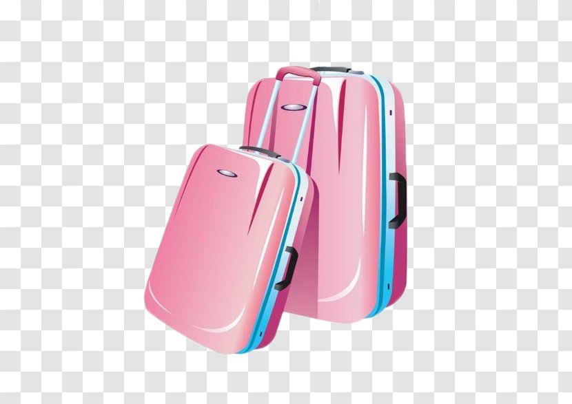 Travel Baggage Suitcase - Bag - Pink Luggage Transparent PNG