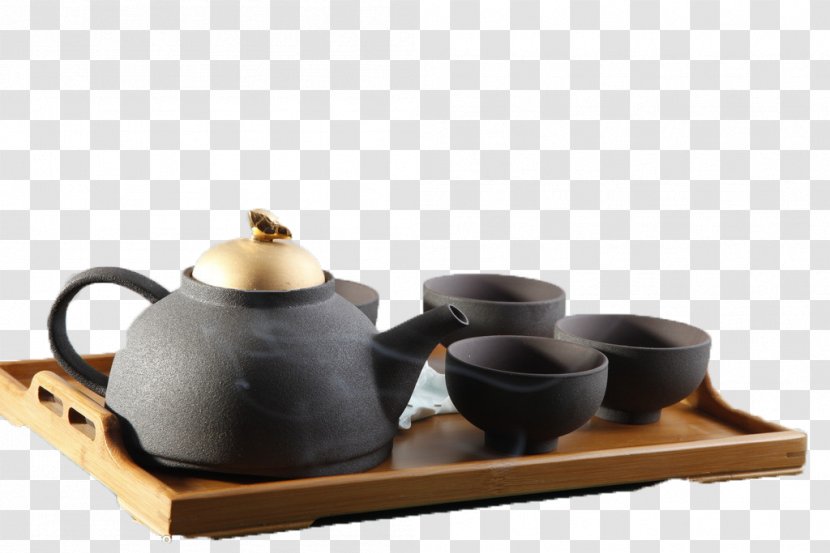 White Tea Yum Cha Teaware Gongfu Ceremony - Black - Set Transparent PNG