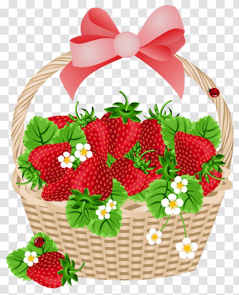 Strawberry Basket Fruit Clip Art - Produce - With Strawberries Transparent Clipart Transparent PNG