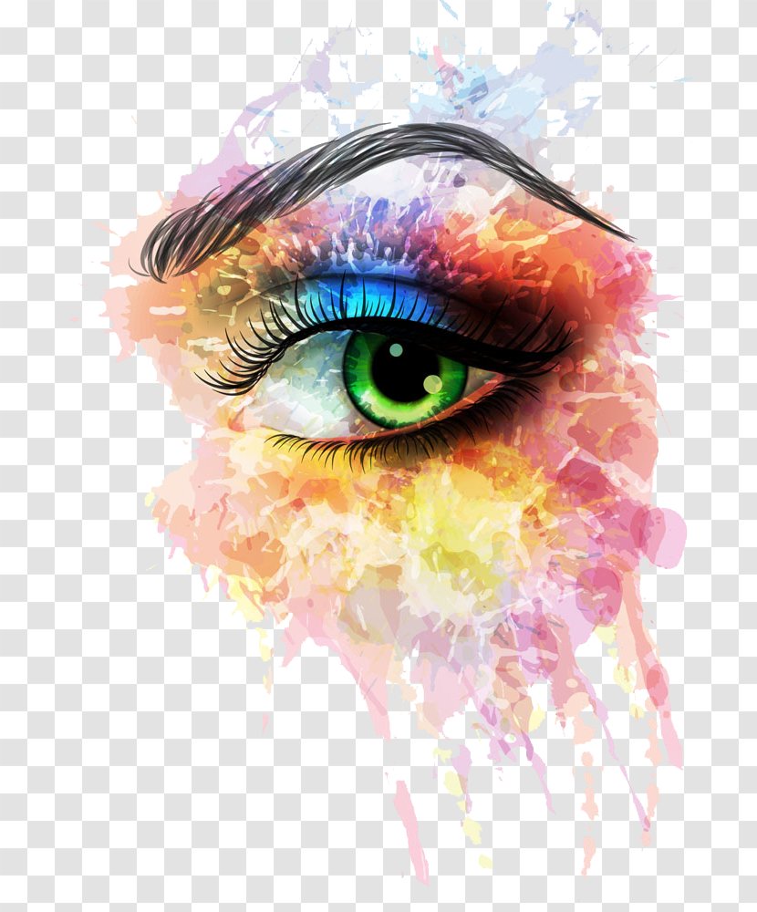 Eye Drawing Quotation Illustration - Frame - Female Watercolor Transparent PNG