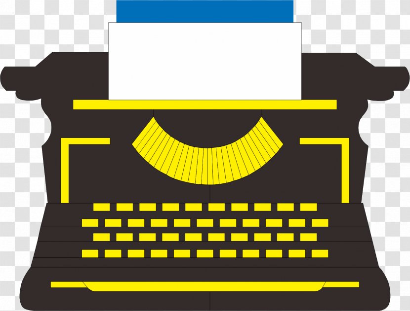 Typewriter Paper Stock Photography Clip Art - Office Equipment - Yellow Printer Transparent PNG