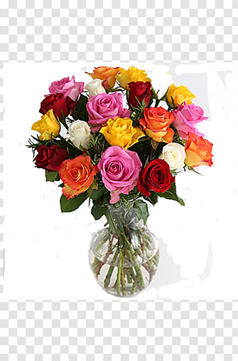 Flower Bouquet Rose Transvaal Daisy Delivery - Garden Roses Transparent PNG